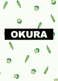 オクラ総柄 blackgreen