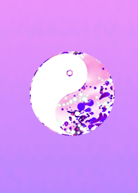 クリスタル陰陽図パープルピンク