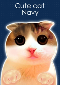 Cute Cat Navy