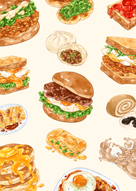 Delicious Breakfast In Taiwan-Beige