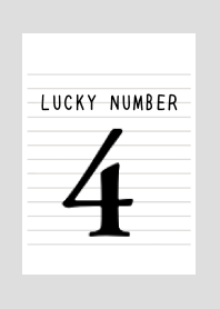 LUCKY NUMBER 4 NOTEBOOK-GREYj