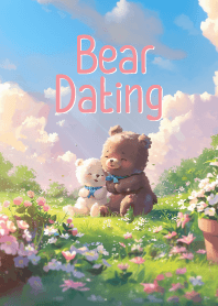 น้องหมีคู่รักเดทในสวน