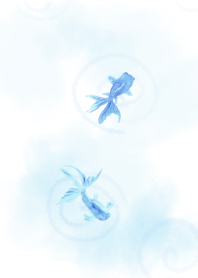 静けさと金魚【涼】ブルー#fresh