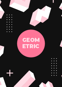 3D Geometric Pink Black