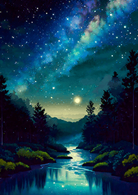 Beautiful starry night view#1053