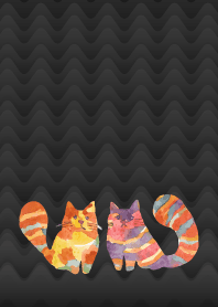 Two cats holiday black