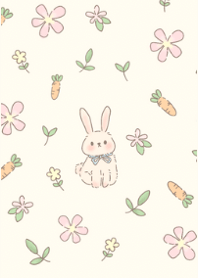 rabbit with flowers.