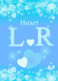 L&Rイニシャル運気UP!幸せのハート青ブルー