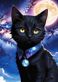 Night Moon Star Cat a3B44f