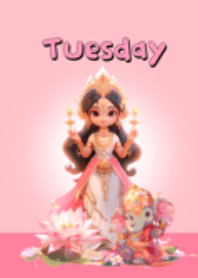 วันอังคาร พระแม่ลักษมีและพระพิฆเนศ