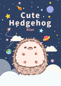 misty cat-Cute Hedgehog blue