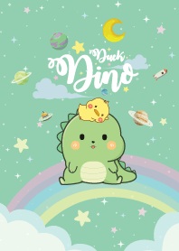 ไดโน&เป็ดน้อย รุ้งกาแล็กซี่ สีเขียวอ่อน