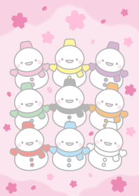 桜：カラフルスノーマン雪だるま着せかえ7