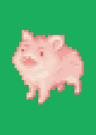 Pig Pixel Art Theme  Green 01