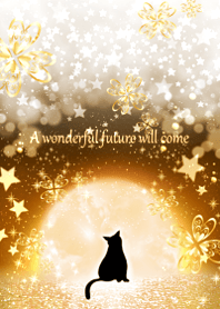Lucky cat and beautiful moon.9