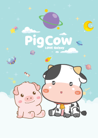 หมูอ้วน&วัวน้อย ก้อนเมฆน่ารัก สีฟ้า