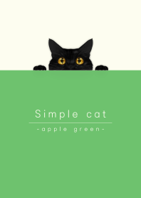simple black cat/apple green.