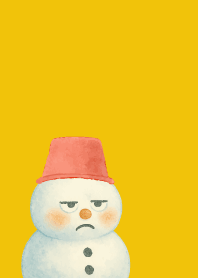 Expressive snowman2 on yellow