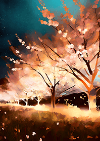 Beautiful night cherry blossoms#898