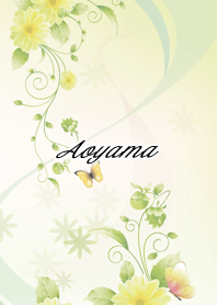 あおやま用 Butterflies and flowers