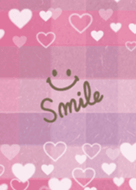 Darkish pink check - heart smile7-
