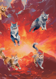 Cat Heroes on red