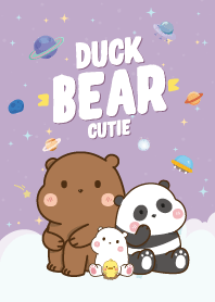น้องหมี&น้องเป็ด กาแล็กซีคิ้วตี้ม่วงอ่อน