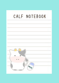 CALF NOTEBOOKj-BLUE GREEN