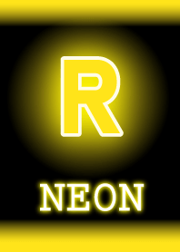 【R】イニシャル ネオン 黄色