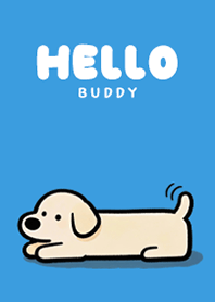 Hello Buddy : Minimal Blue Dog
