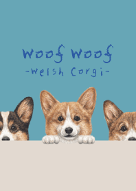 Woof Woof-Welsh Corgi 01-TURQUOISE BLUE