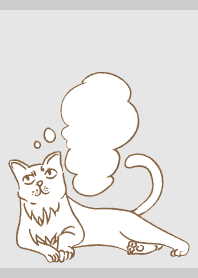 Thinking Cat on gray JP