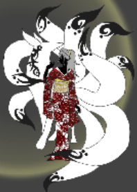 和風。九尾と姫