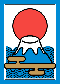 Simple / Mt.Fuji / Blue x Red