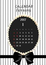 2017 パールリボンカレンダー1月