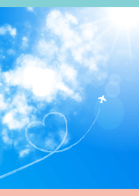 Clear skies and contrails pink&blue