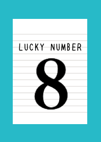 LUCKY NUMBER 8 NOTEBOOKj-TURQUOISE BLUE