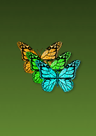 Three luck butterfly green