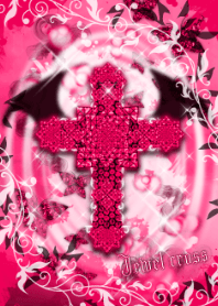 Jewel cross -Devil's vivid pink-