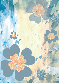 Beige Blue : lucky flower clover