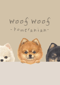 Woof Woof - Pomeranian - DUSTY BEIGE