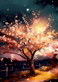 Beautiful night cherry blossoms#512
