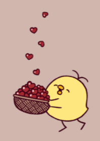 red heart & funny chick.(dusty)