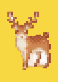 Deer Pixel Art Tema Amarelo 01