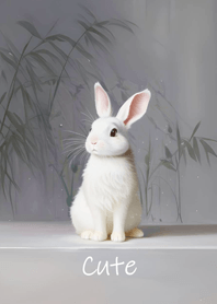 Cute pure white bunny!