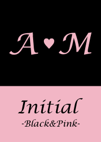 Initial "A&M" -Black&Pink-