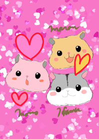 three hamsters lovely pink