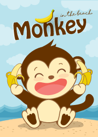 Monkey in the beach. (Yellow ver.)