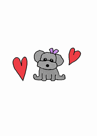 (simple dog and heart theme white )