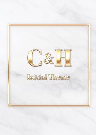 [ C&H ]  Initial Theme Gold White